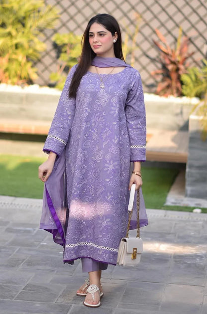 Breeze- 3PC Lawn Embroidered Suit - VL928