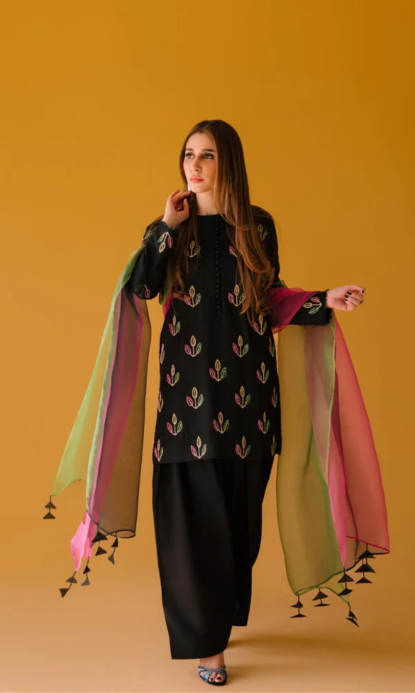 Tasawur - Khaddar 3 Piece Embroidered Dress - VL1206