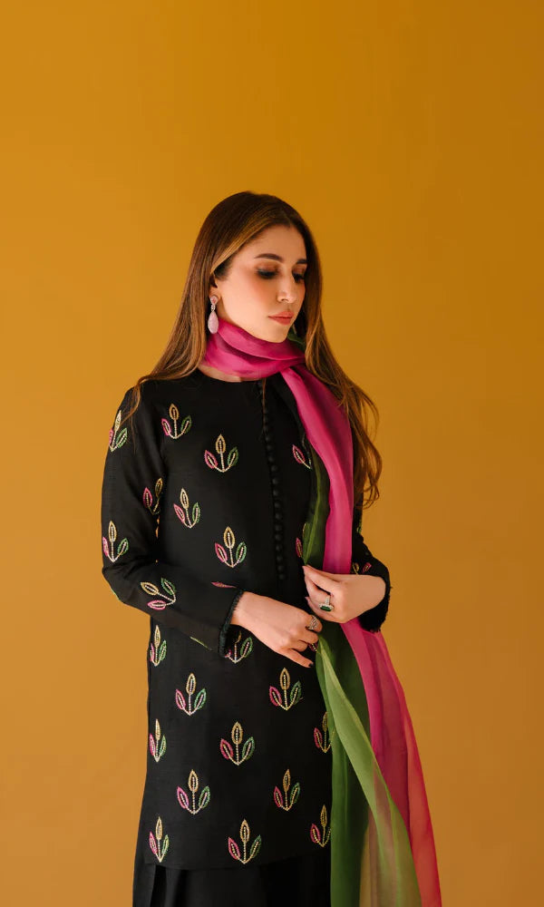 Tasawur - Khaddar 3 Piece Embroidered Dress - VL1206