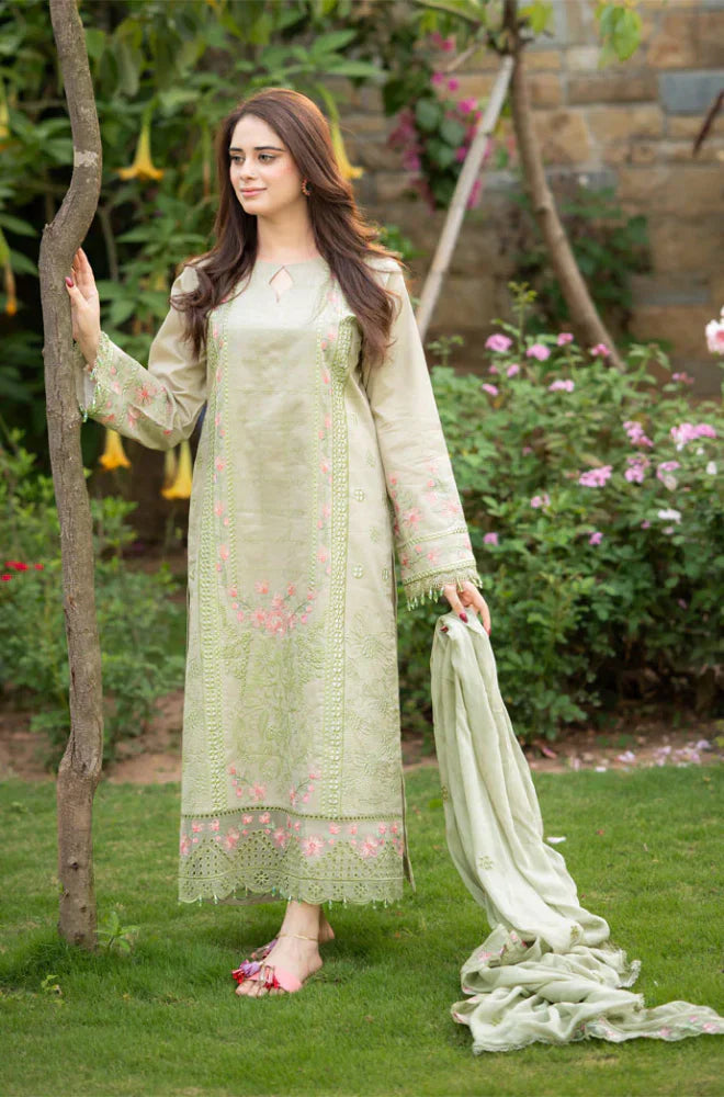 Bareeze 3PC Lawn Embroidered Suit - VL1039
