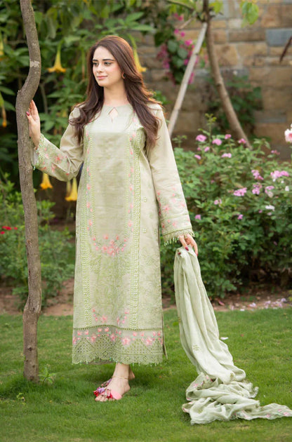 Bareeze 3PC Lawn Embroidered Suit - VL1039