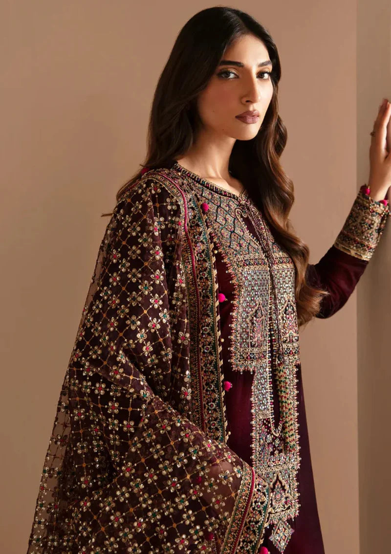 Jazmin - Embroidered Velvet 3-Piece Dress - VL946