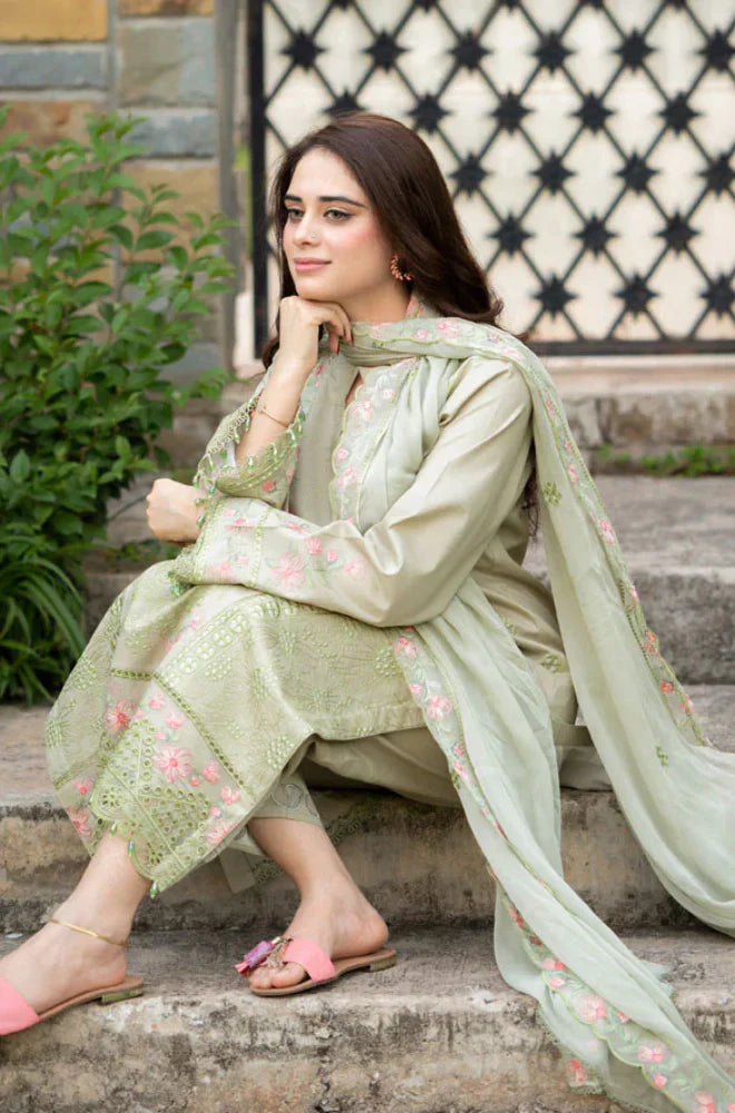 Bareeze 3PC Lawn Embroidered Suit - VL1039