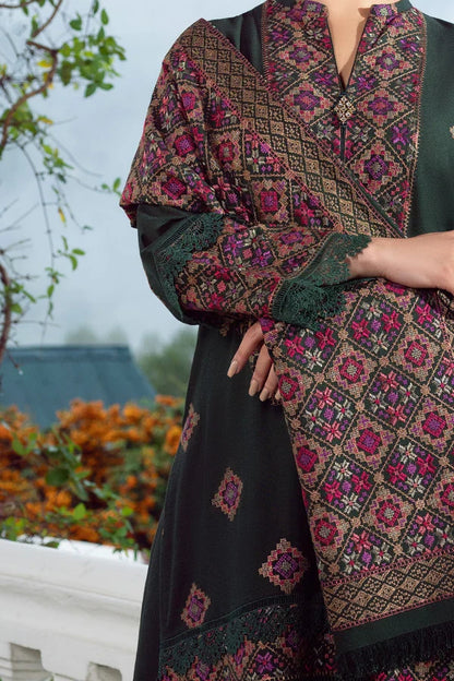 Bareeze Unstitched 3pcs Embroidered Dhanak Suit with Heavy Embroidered Shawl - VL1126