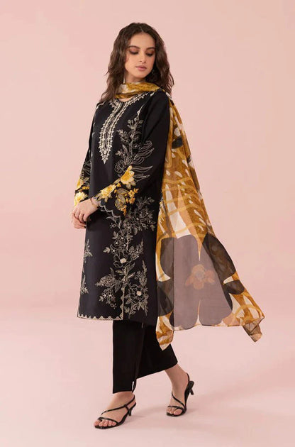 VL630/2 SUMMER 3PC Lawn Embroidered Shirt With Organza Printed Dupatta