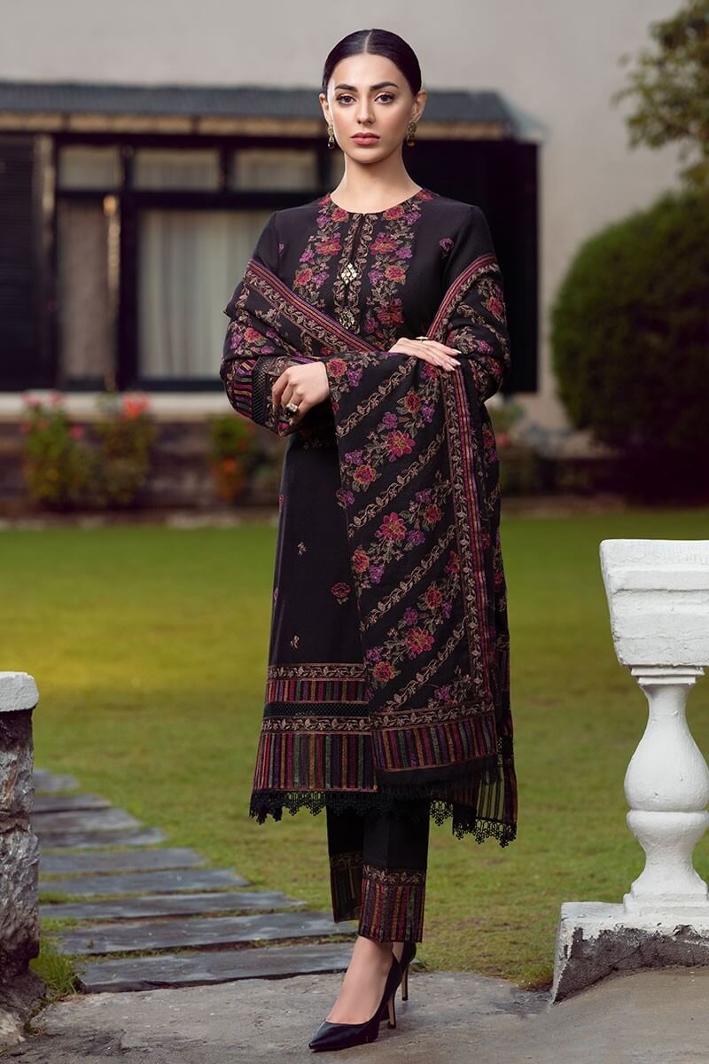 VL2098 Bareeze Unstitched 3pcs Embroidered Dhanak Suit with Heavy Embroidered Shawl