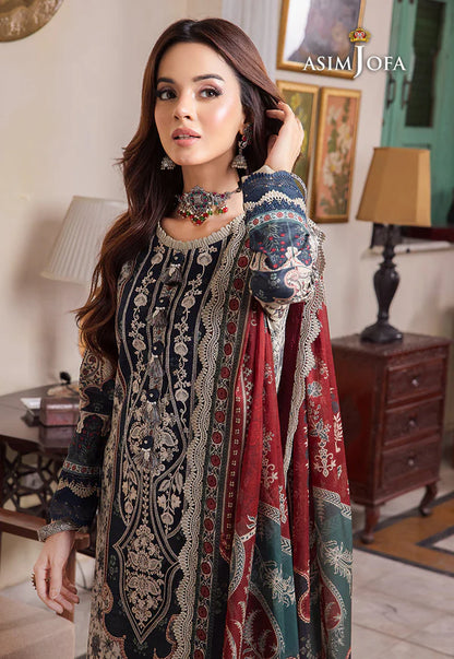 Asim Jofa - Summer 3PC Lawn Digital Print Dress - VL1254