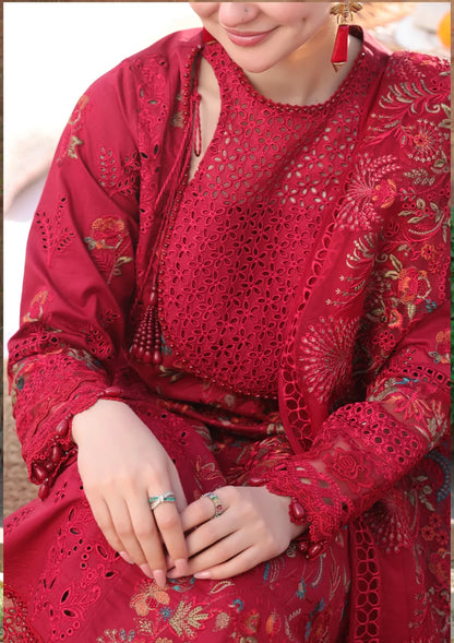 Qalamkar - Dhanak 3-Piece Embroidered Dress - VL1161