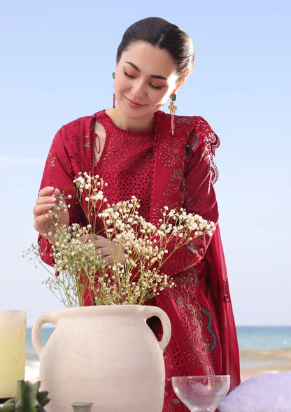 Qalamkar - Dhanak 3-Piece Embroidered Dress - VL1161