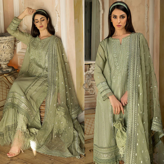 VL203 SOBIA NAZIR EMBROIDERED 3PC LAWN DRESS WITH Embroidered Organza Dopata