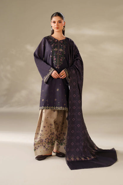 Iznik - UNSTITCHED 3PC karandi  EMBROIDERED SUIT - VL1251