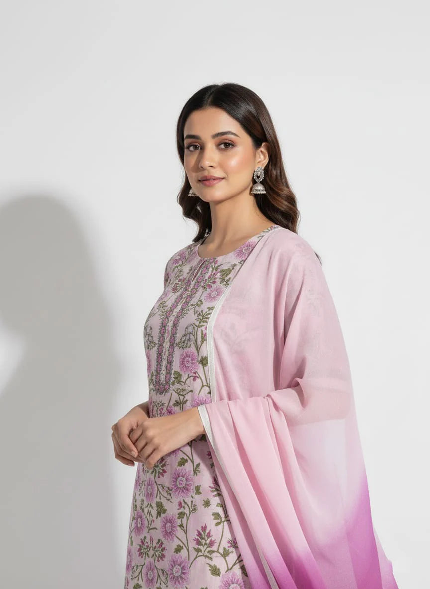 Limelight - Winter 3PC Karandi Digital Print Dress - VL1209