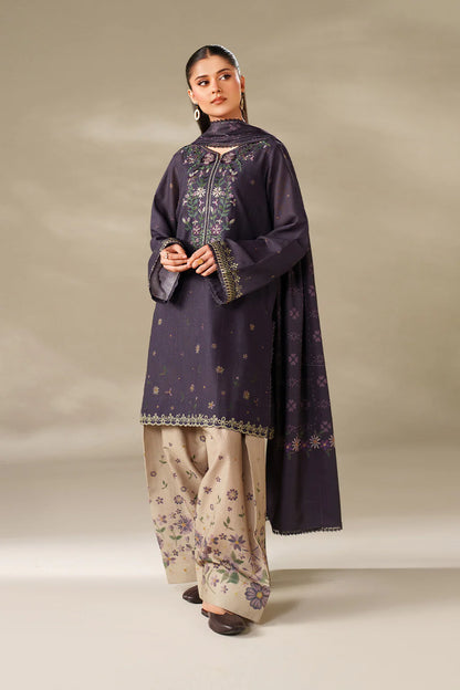 Iznik - UNSTITCHED 3PC karandi  EMBROIDERED SUIT - VL1251