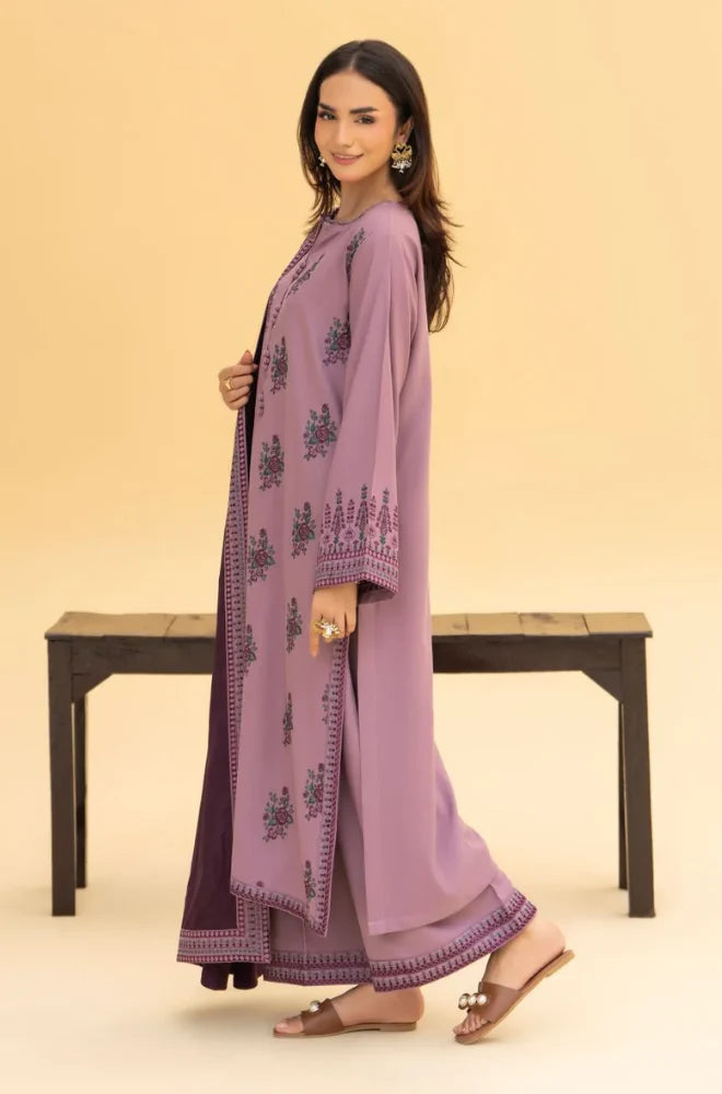 Izel - Winter 3PC Dhanak Embroidered Suit - VL1242