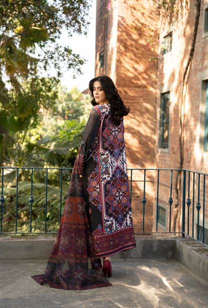 Maria b 3PCS UNSTITCHED SUIT FABRIC Digtal printed Silk - VL1483