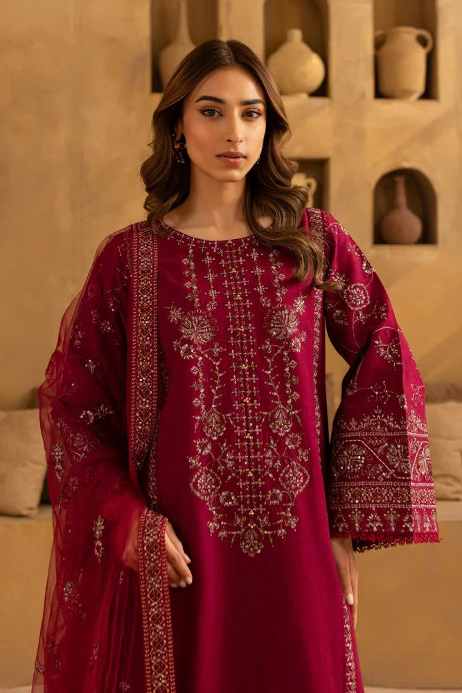 3PC Lawn Embroidered Suit with organza embroidered dupatta - VL1397
