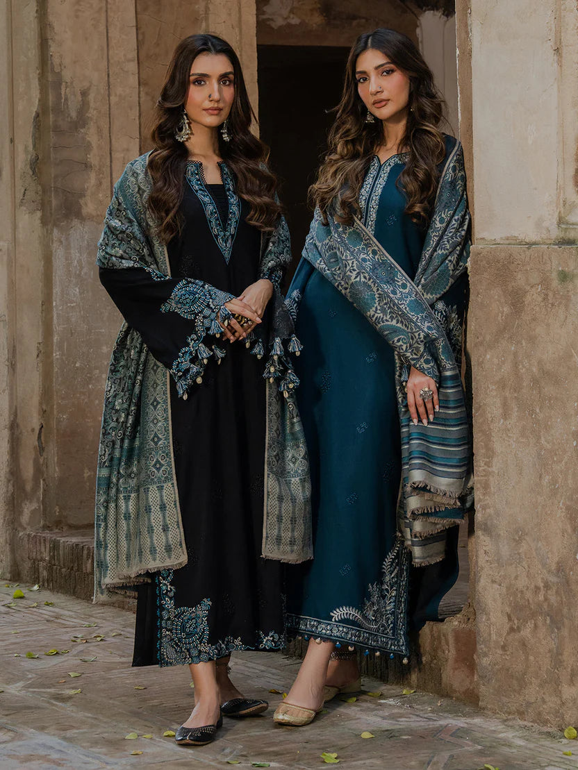 IZEL LUXURY UNSTITCHED WINTER DHANAK EMBROIDERED 3PC - VL1222
