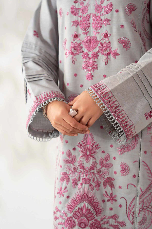 Nishat, unstitched 3 piece Dhanak sequence embroidered suit - VL1249