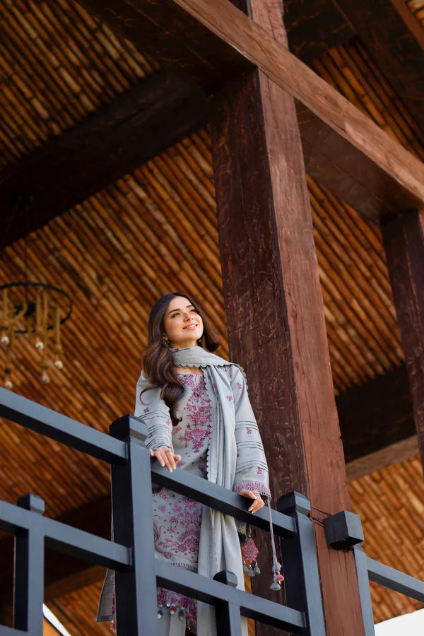 Nishat, unstitched 3 piece Dhanak sequence embroidered suit - VL1249