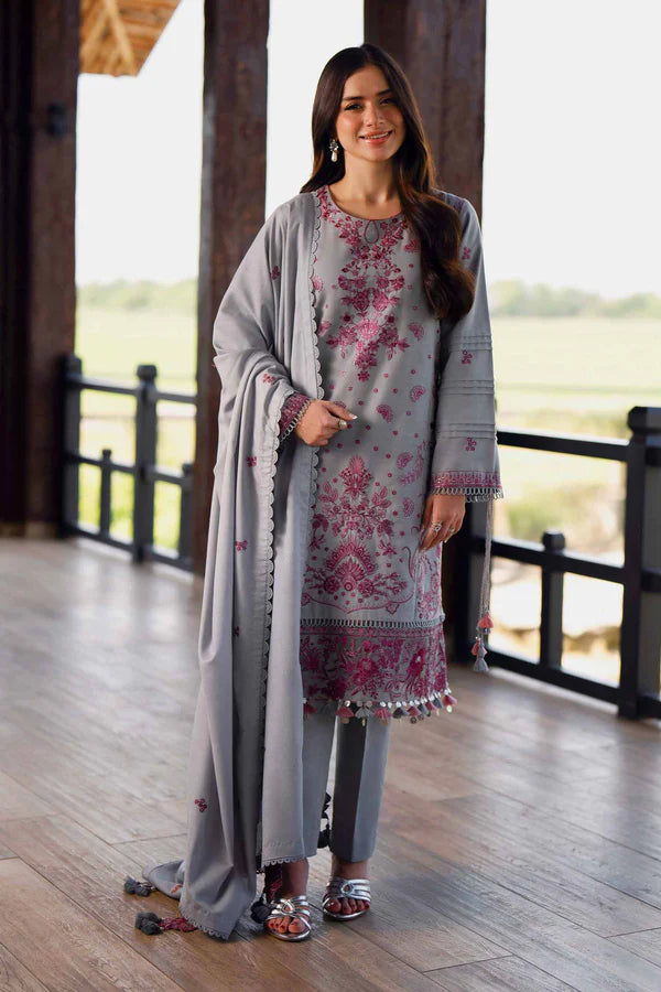 Nishat, unstitched 3 piece Dhanak sequence embroidered suit - VL1249