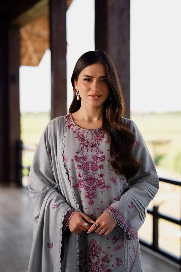 Nishat, unstitched 3 piece Dhanak sequence embroidered suit - VL1249