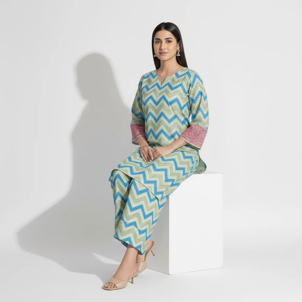 Limelight - Winter 3PC Karandi Digital Print Dress - VL1208