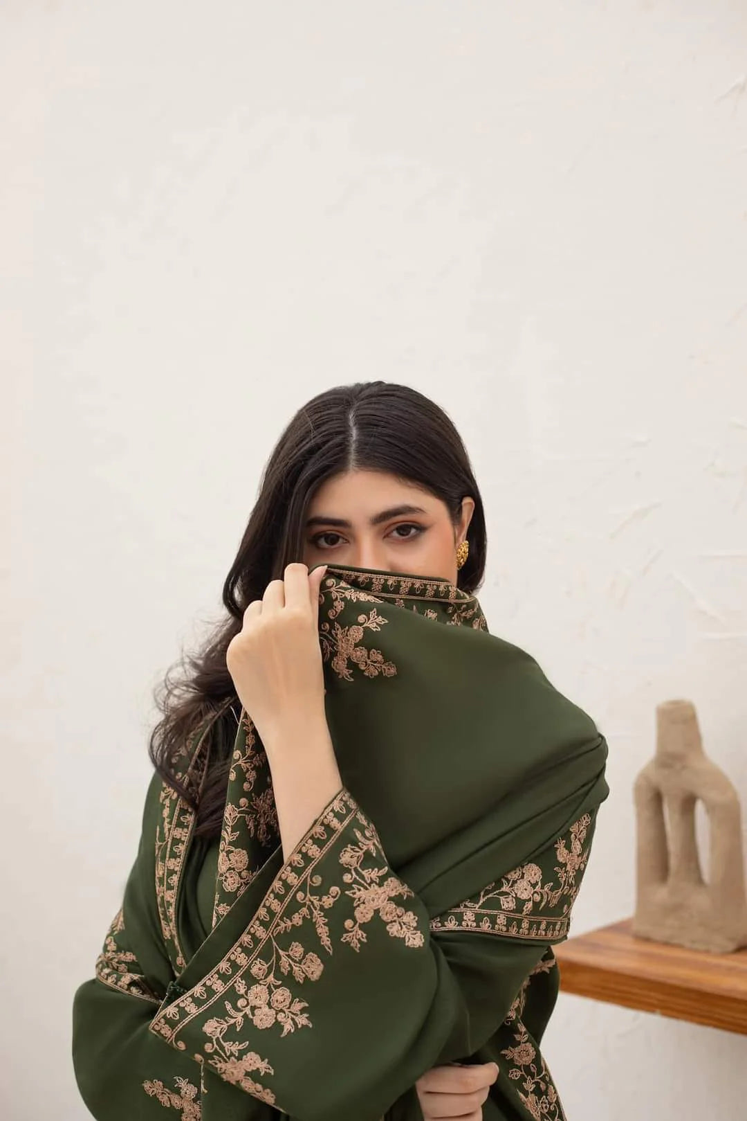 Agha Noor - Winter 3PC Dhanak Embroidered Suit - VL1235