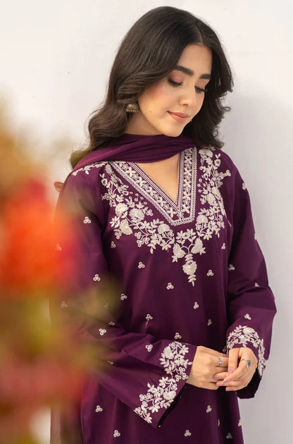 Dyot - Winter 3PC Dhanak Embroidered Suit - VL1192
