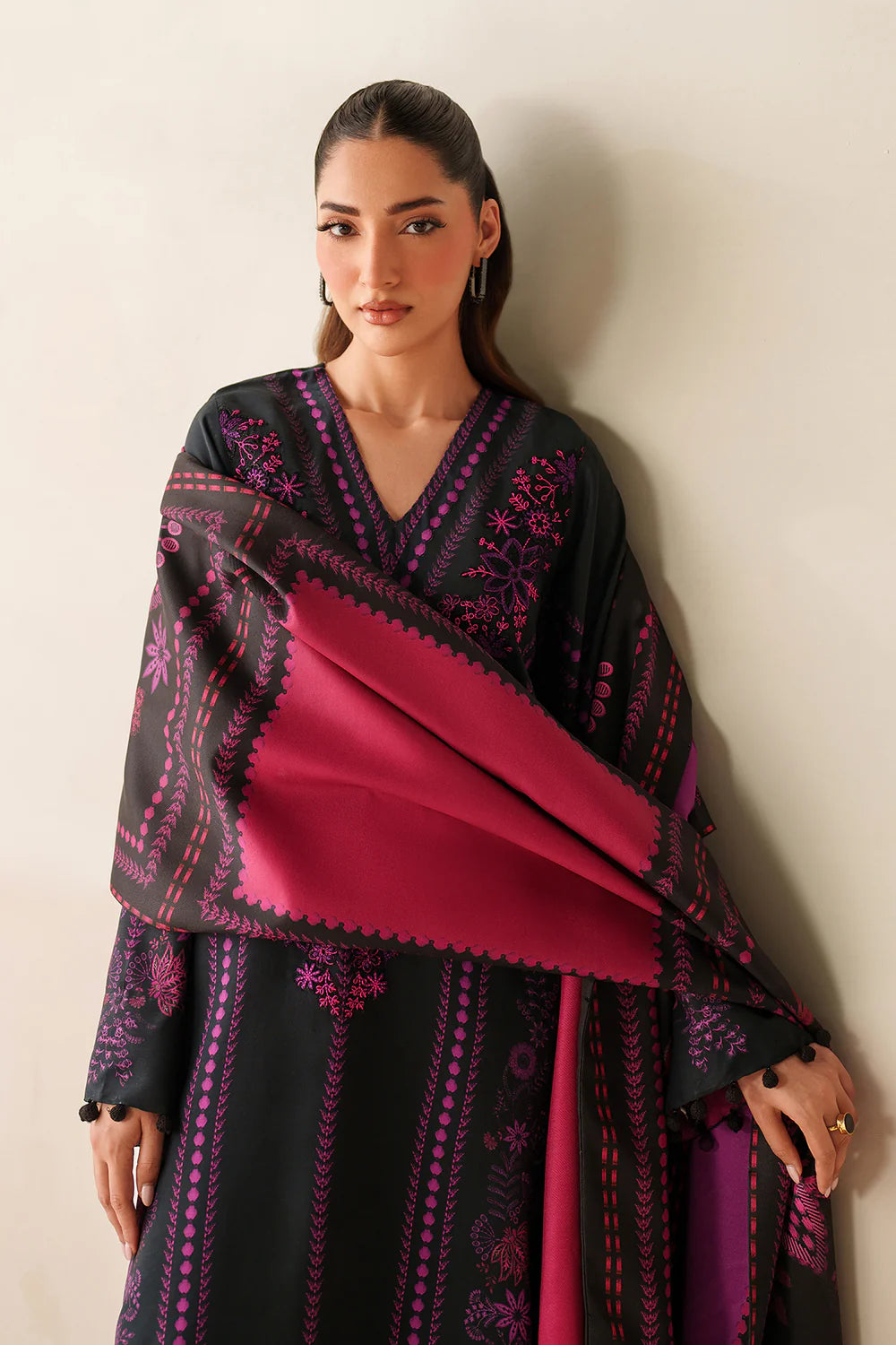 Asim Jofa - Winter 3PC Karandi Digital Print Dress - VL1232