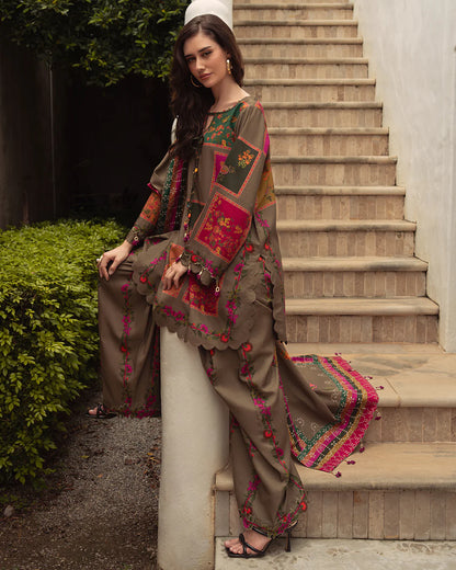Charizma - Winter 3PC Karandi Digital Print Dress - VL1170