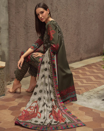 Charizma - Winter 3PC Karandi Digital Print Dress - VL1179