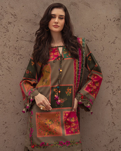 Charizma - Winter 3PC Karandi Digital Print Dress - VL1170