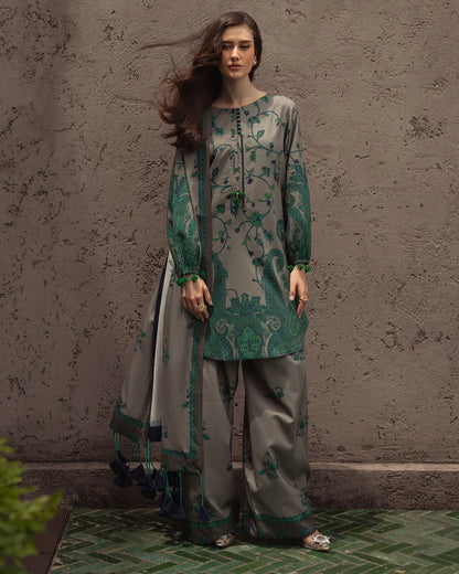 Charizma - Winter 3PC Karandi Digital Print Dress - VL1176