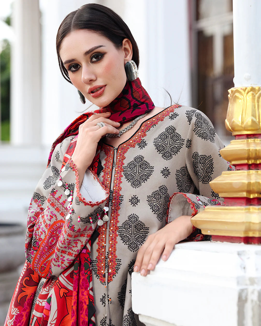 Charizma - Winter 3PC Karandi Digital Print Dress - VL1167