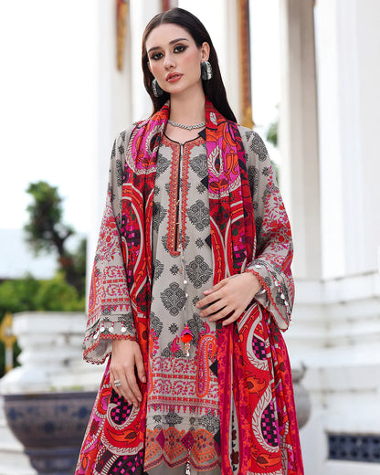 Charizma - Winter 3PC Karandi Digital Print Dress - VL1167