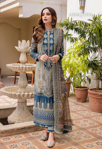 Asim Jofa - Summer 3PC Lawn Digital Print Dress - VL1321