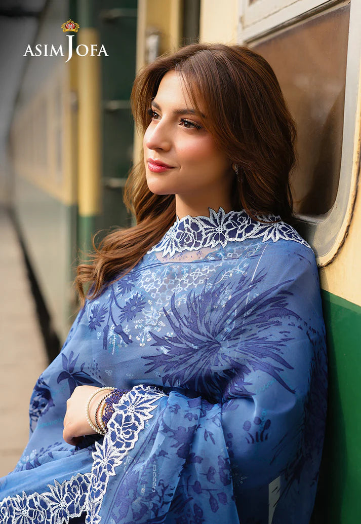 princess polly baby blue dress Asim Jofa 3pc PRINTED EMBROIDERED LAWN AJUBJ10 – The Zaibai main image 1