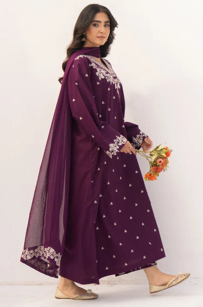 Dyot - Winter 3PC Dhanak Embroidered Suit - VL1192