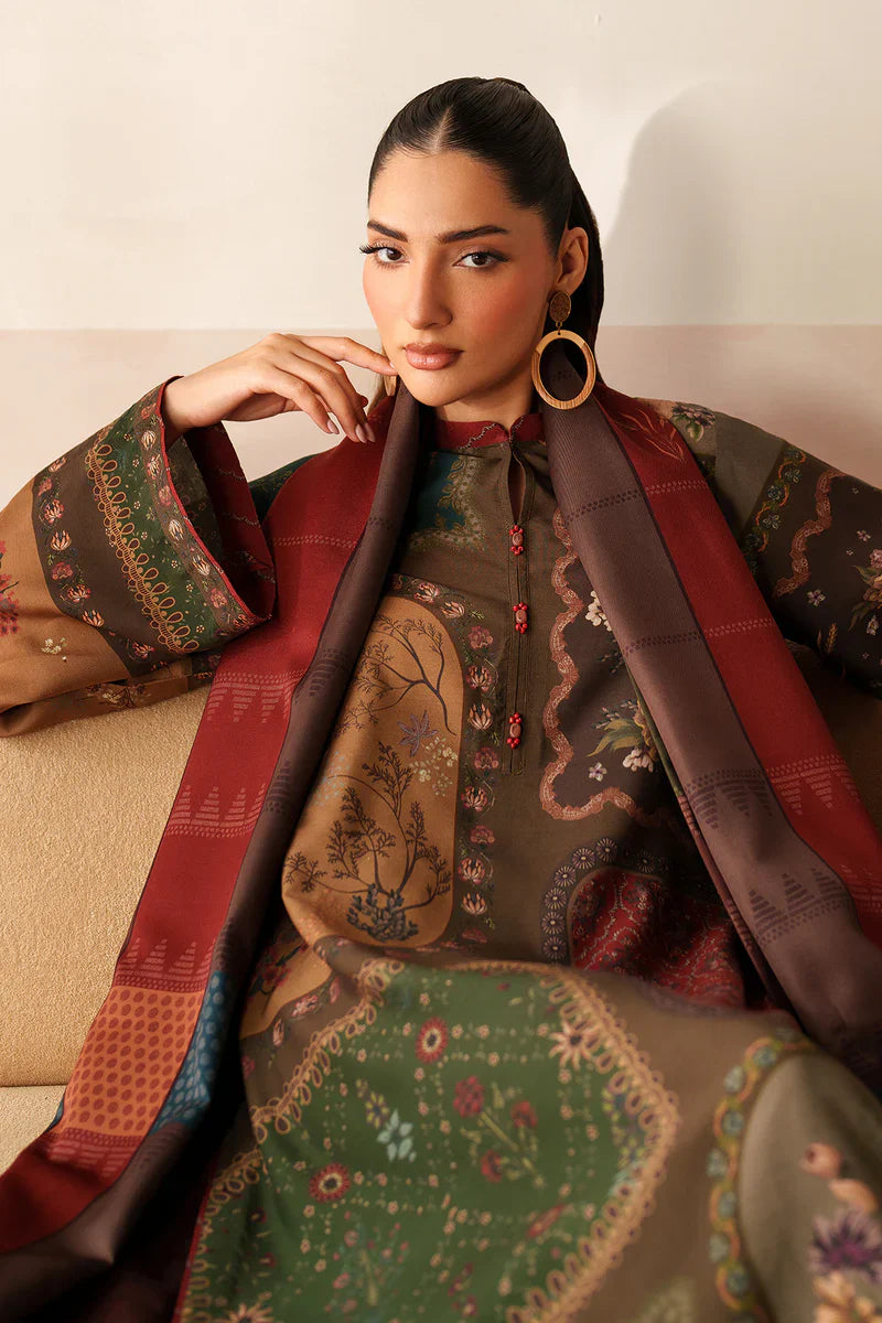 Baroque - Winter 3PC Karandi Digital Print Dress - VL1201