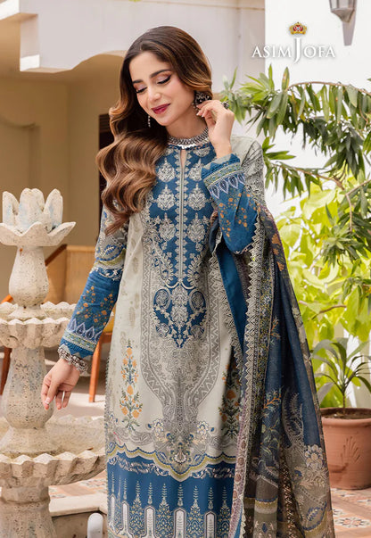 Asim Jofa - Summer 3PC Lawn Digital Print Dress - VL1321