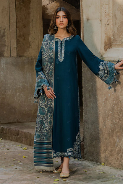 IZEL LUXURY UNSTITCHED WINTER DHANAK EMBROIDERED 3PC - VL1222