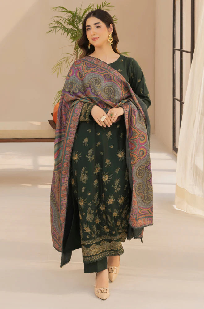 Mohagni - Winter 3PC Dhanak Embroidered Suit - VL1132