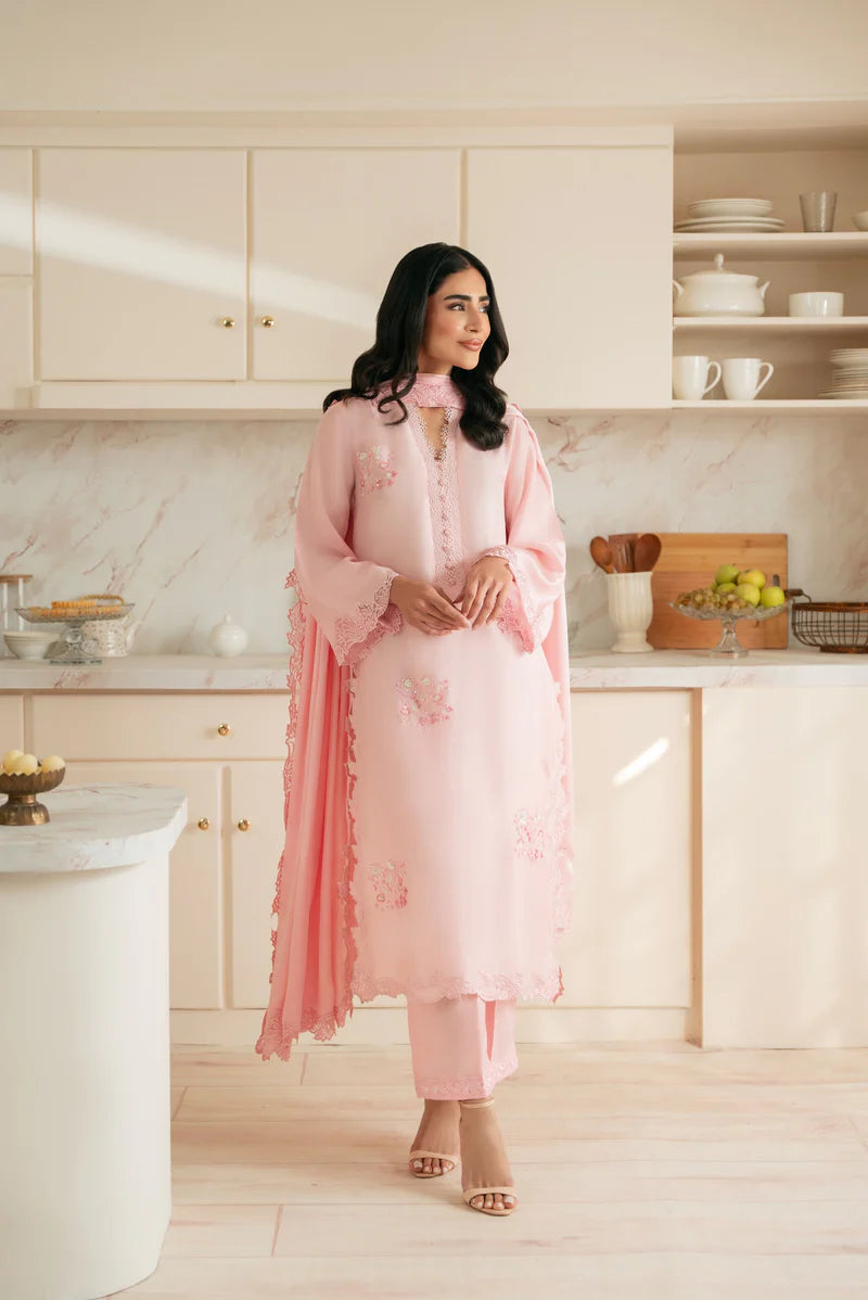 Nisa, Lawn 3.piece embroidered Summer suit with Orgenza dupatta - VL1311
