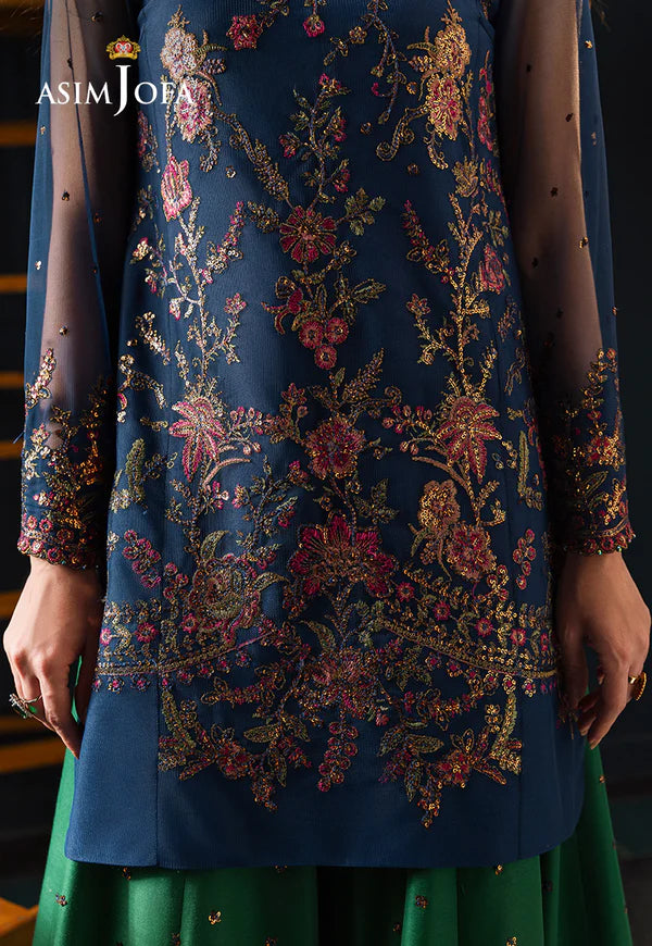 AsimJofa - Unstitched 3 piece Sequin embroidered Lawn suit - VL1303