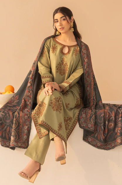 Mohagni - 3PC Dhanak Embroidered Suit - VL1152