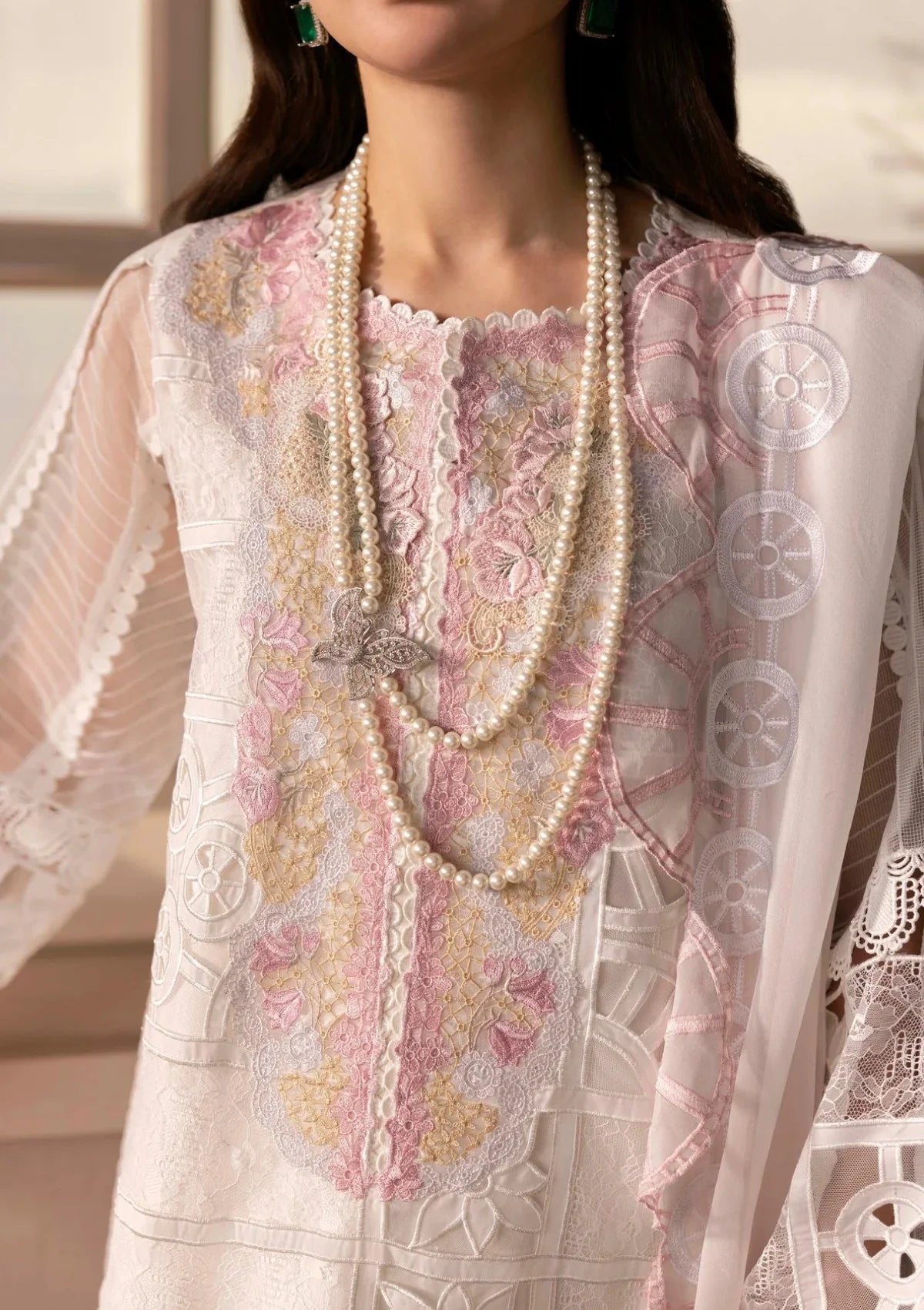 Crimson - 3PC LAWN HEAVY CHIKENKARI EMBROIDERED SUIT - VL1279