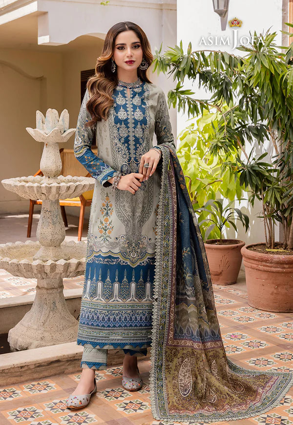 Asim Jofa - Summer 3PC Lawn Digital Print Dress - VL1321