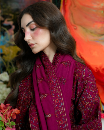 ZAIB - Winter 3PC Dhanak Embroidered Suit - VL 1617