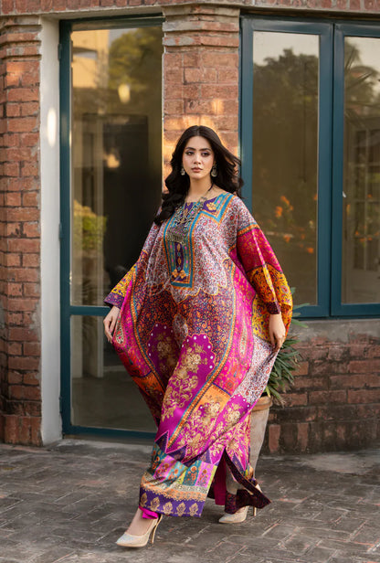 Maria b 3PCS UNSTITCHED SUIT FABRIC Digtal printed Silk - VL1484
