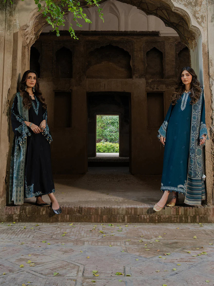 IZEL LUXURY UNSTITCHED WINTER DHANAK EMBROIDERED 3PC - VL1222